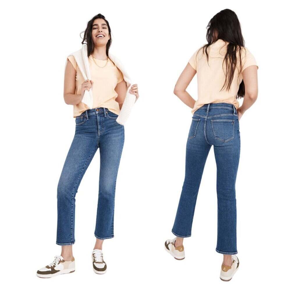Madewell Cali Demi-Boot Jeans Bodney Wash 25 High-Rise Ankle Denim Blue Jean